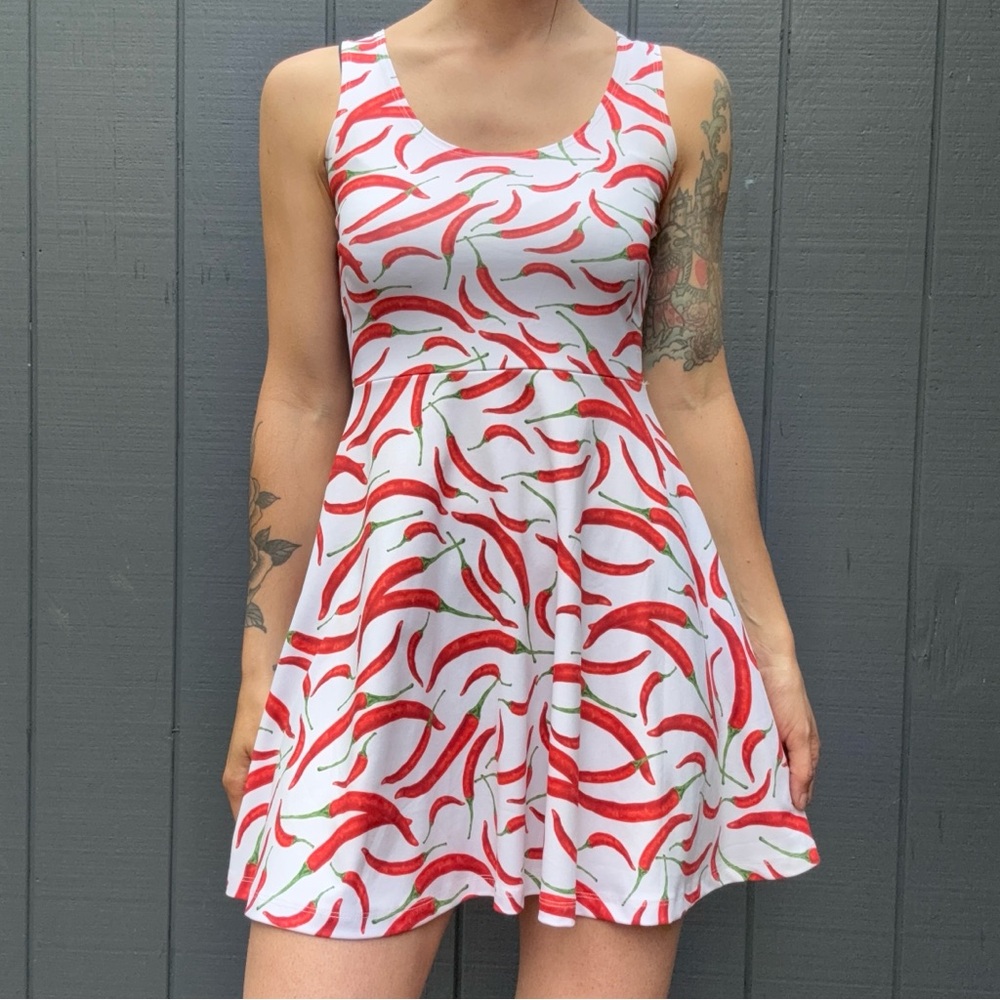 CowCow Chili Pepper Print Dress Sz S